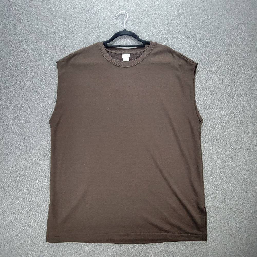 HM Basics M Brown Oversized Sleeveless Minimalist Lagen Look Tunic Top